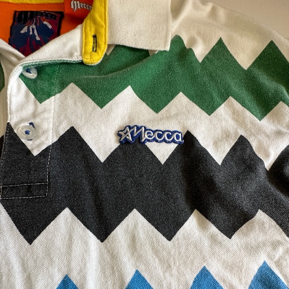 Mecca Polo Zig Zag Pattern Men’s Size XXL Short Sleeve Cool Pattern - Picture 8 of 10